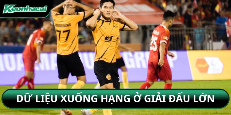 Dữ liệu xuống hạng ở giải đấu lớn